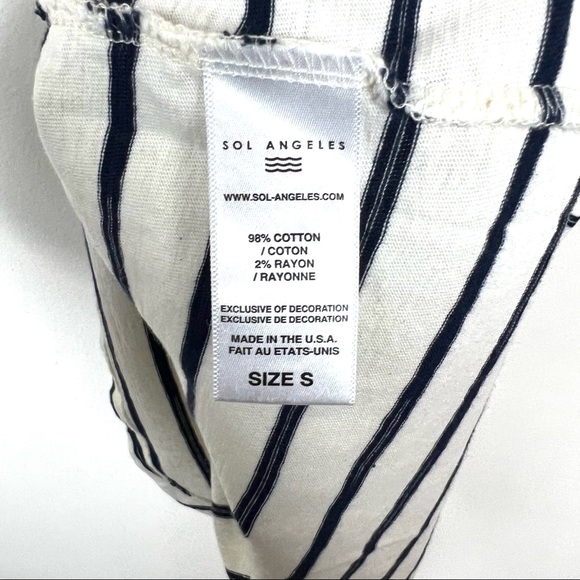 Anthropologie Sol Angeles Sz Small Striped La Vie en Rose T-Shirt Nautical - Picture 5 of 5
